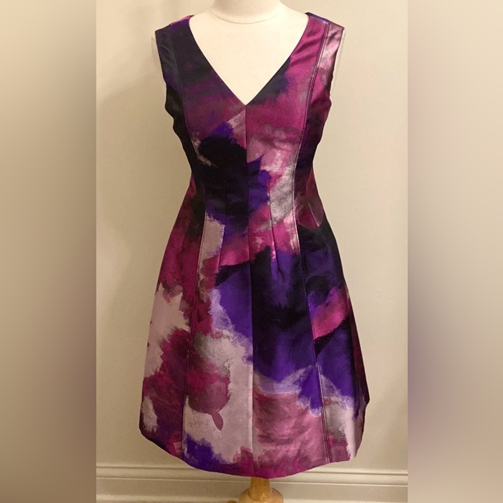 Carlisle Collection Purple Pink 4 Elegant Quiet Luxury Feminine Cocktail Dress